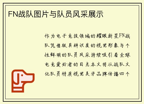 FN战队图片与队员风采展示